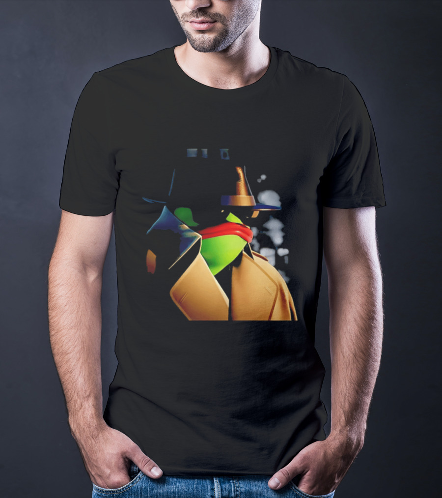 Pepe The Frog Detective Trench Coat Cigarette Doodles T-Shirt