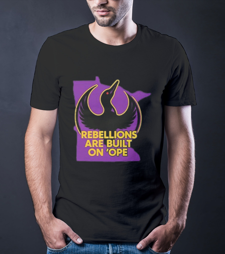 Rebellions Are Built On 'Ope Minnesota Purple Map Black Bird T-Shirt