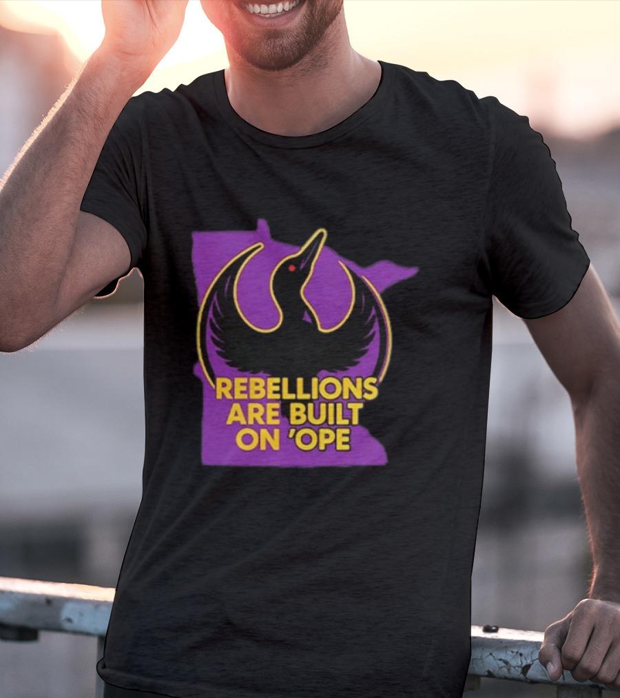 Rebellions Are Built On 'Ope Minnesota Purple Map Black Bird T-Shirt