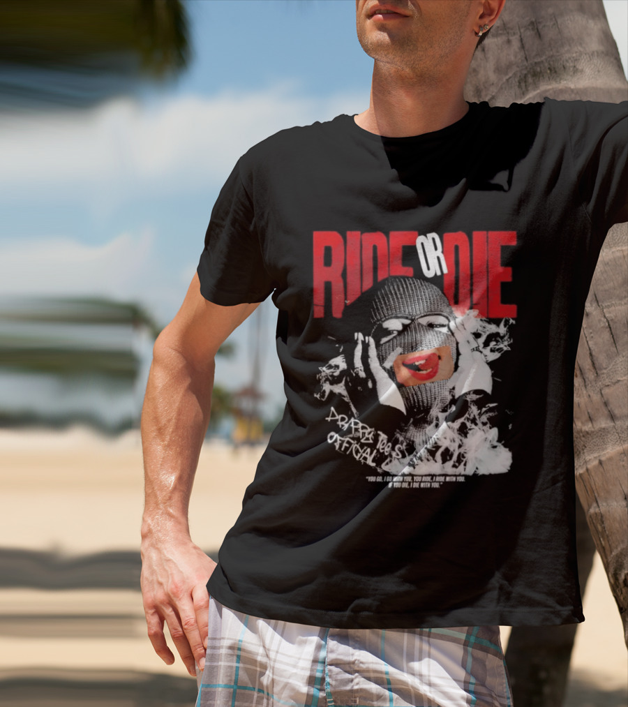 Ride Or Die Joker Grunge Typography And Distorted Joker Face T-Shirt