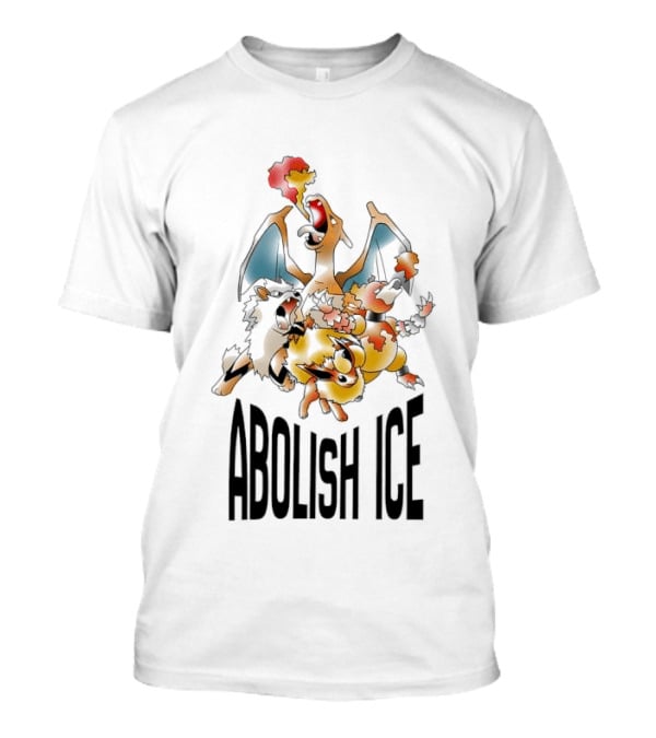 Abolish ICE Pokémon Characters Charizard Blastoise Pikachu Protest T-Shirt