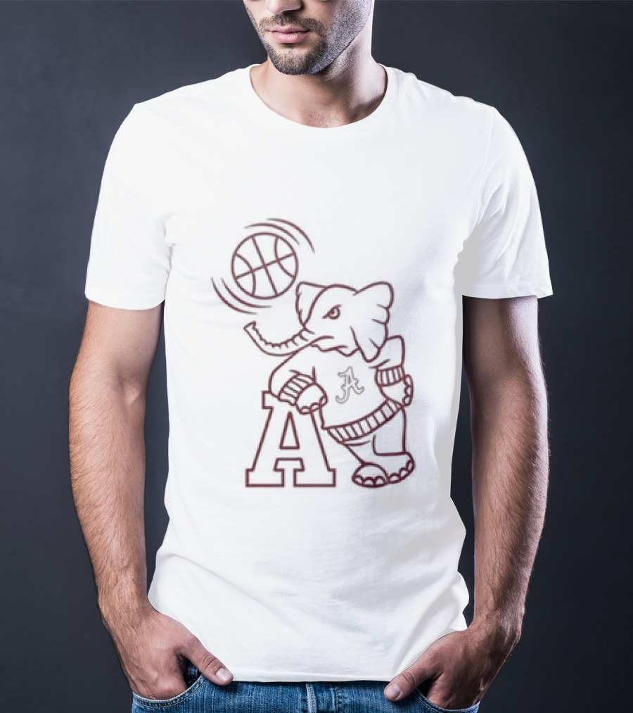 Alabama Crimson Tide Big Al Basketball White Out 2026 Game Night T-Shirt