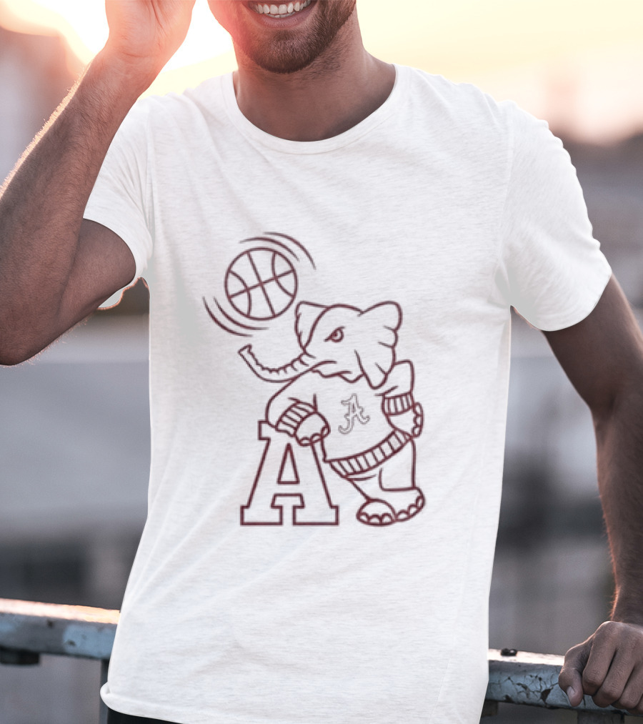 Alabama Crimson Tide Big Al Basketball White Out 2026 Game Night T-Shirt