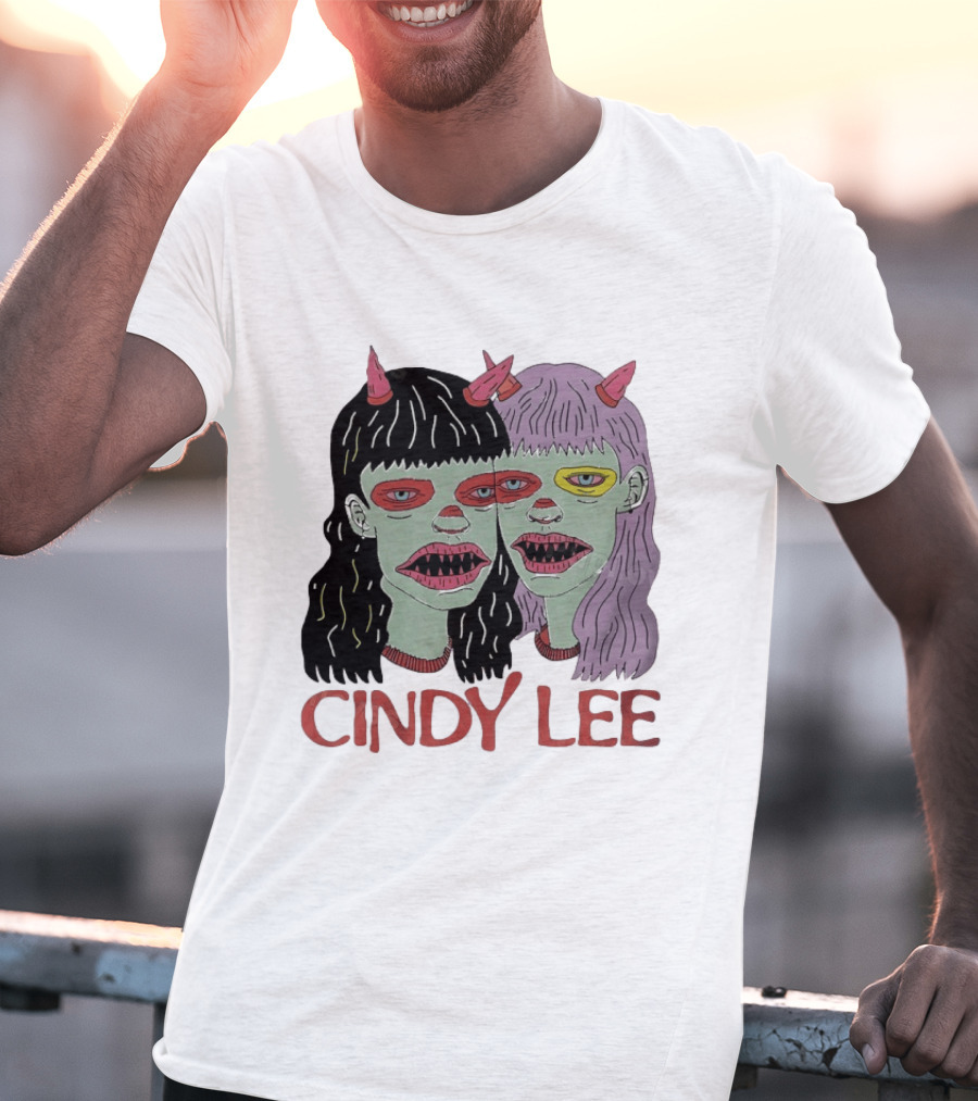 Cindy Lee Two Face Horned Creature Horror T-Shirt