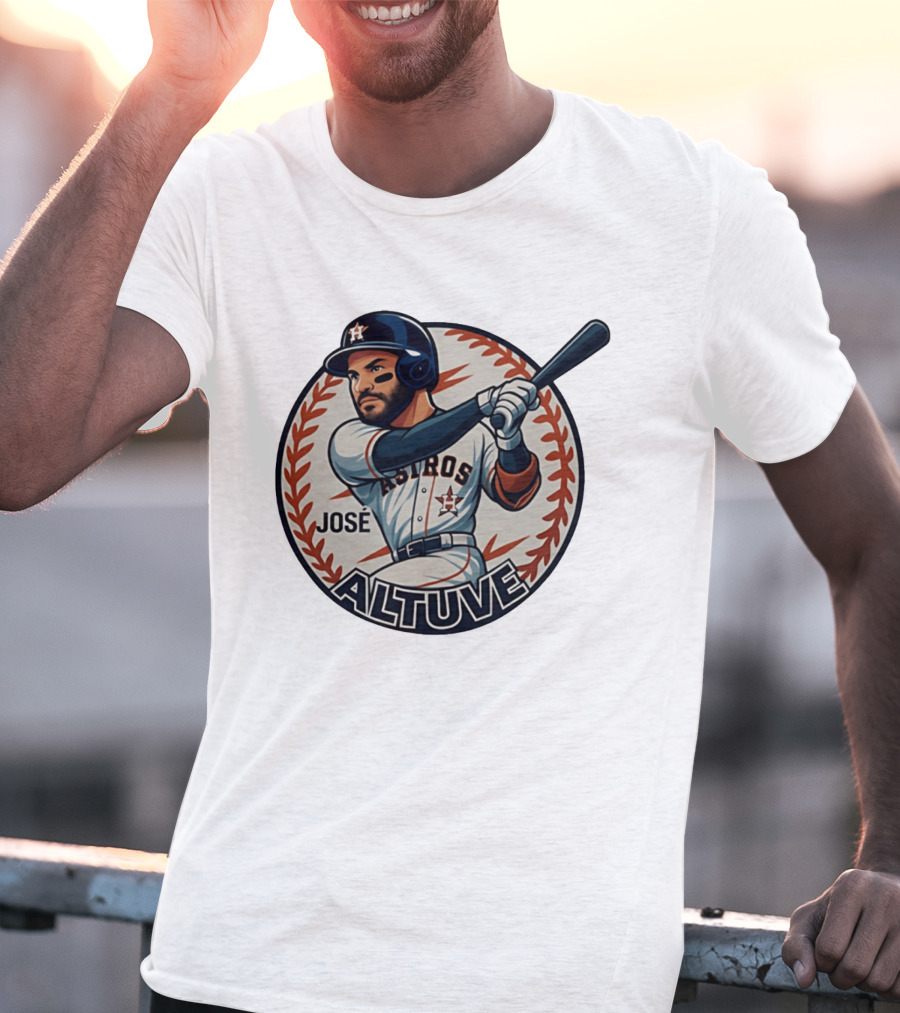 Houston Astros José Altuve Baseball Caricature T-Shirt