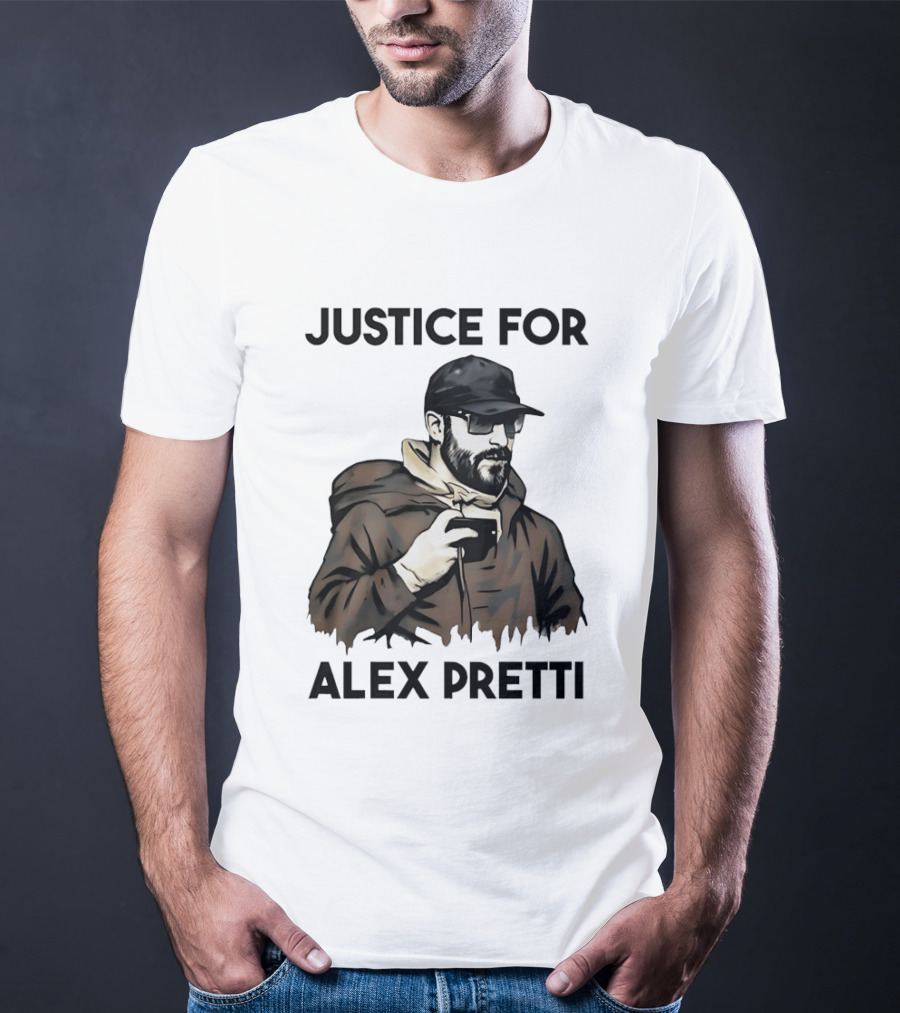 Justice For Alex Pretti Black Cap And Coffee Cup T-Shirt