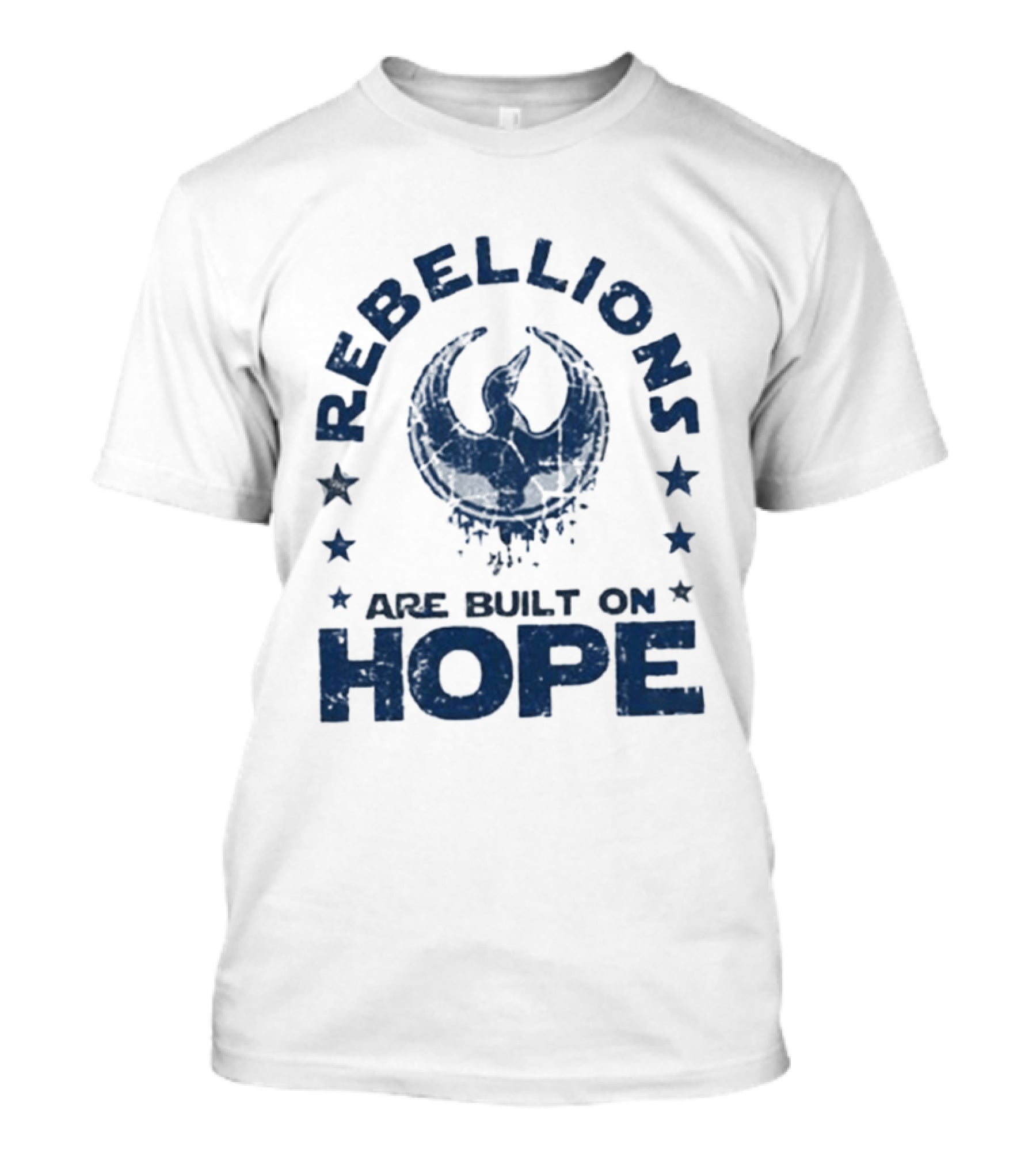 Rebellions Are Built On Hope Blue Distressed Star Wars Rebel Alliance T-Shirt