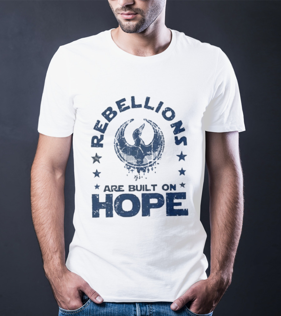 Rebellions Are Built On Hope Blue Distressed Star Wars Rebel Alliance T-Shirt