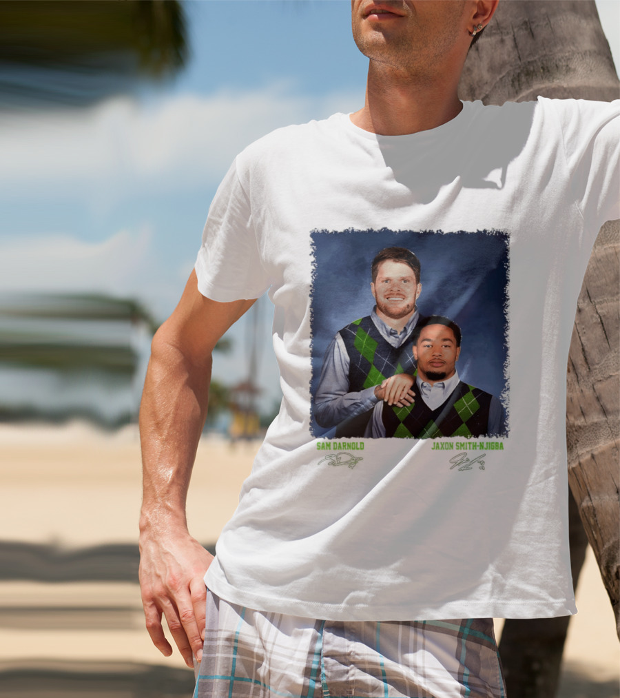 Sam Darnold Jaxon Smith Njigba Seattle Seahawks Step Brothers Football T-Shirt