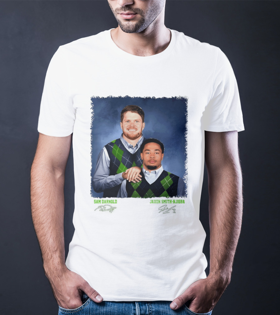 Sam Darnold Jaxon Smith Njigba Seattle Seahawks Step Brothers Football T-Shirt