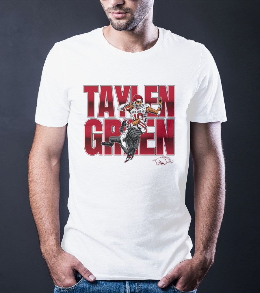Taylen Green Arkansas Football NCAA Razorbacks Caricature T-Shirt