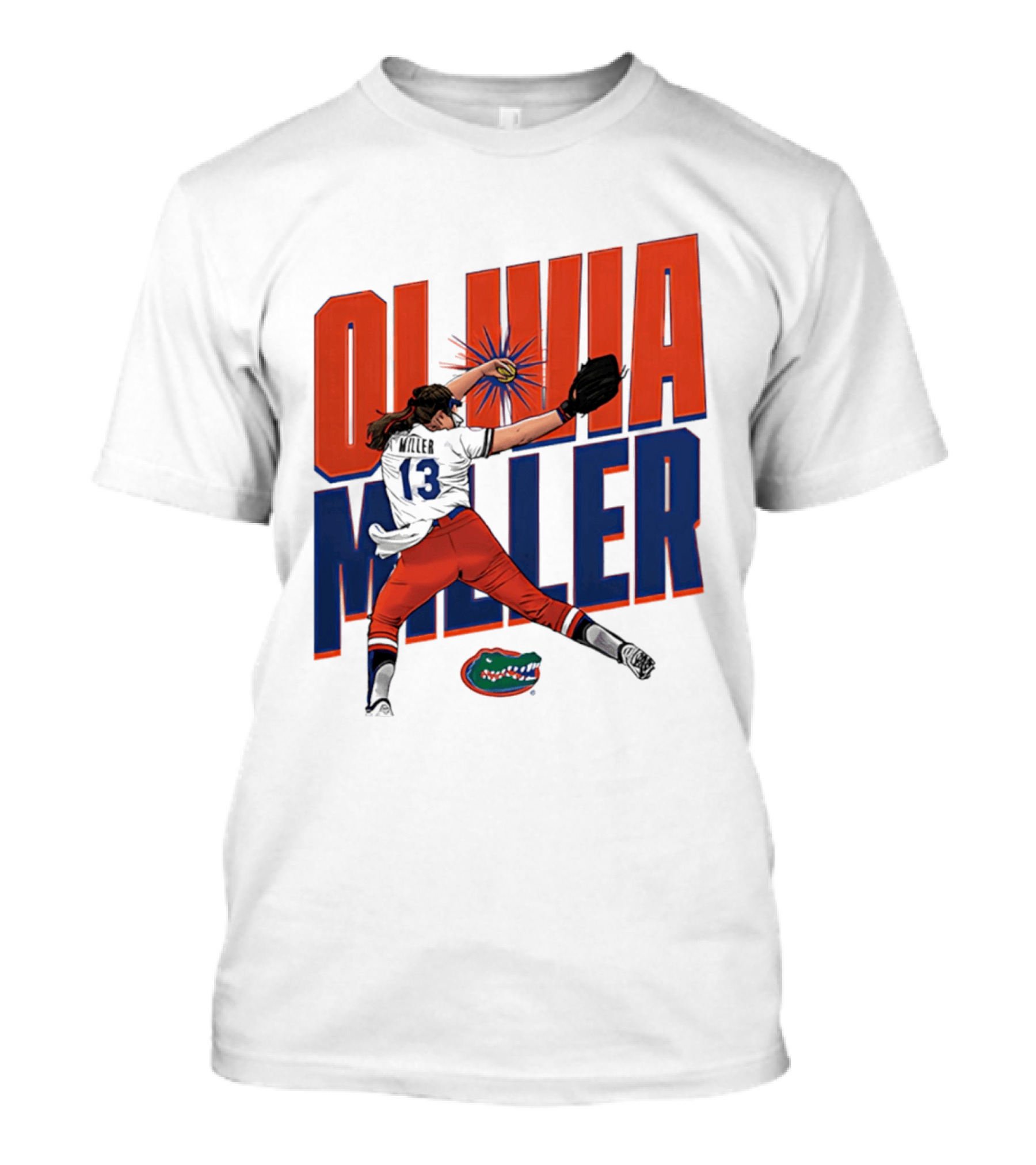 Olivia Miller Florida Gators Softball NCAA Player Caricature T-Shirt