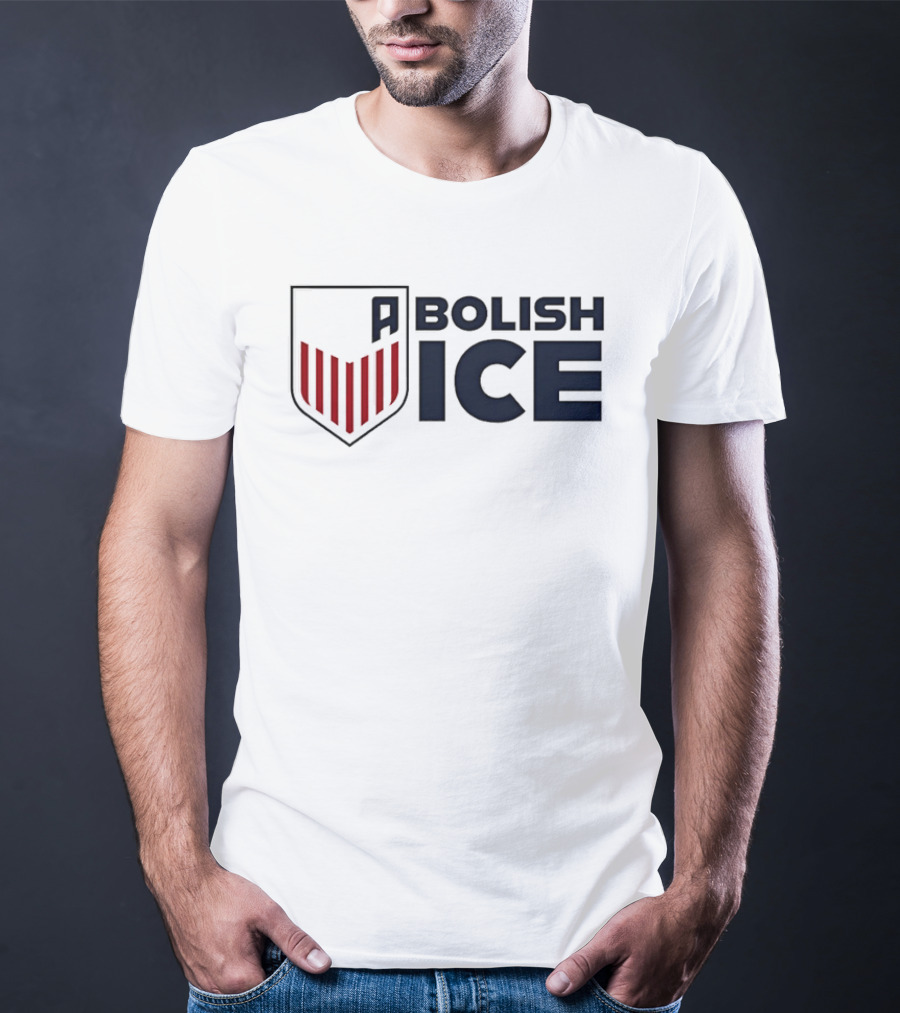 Abolish Ice Shield Red Stripes T-Shirt