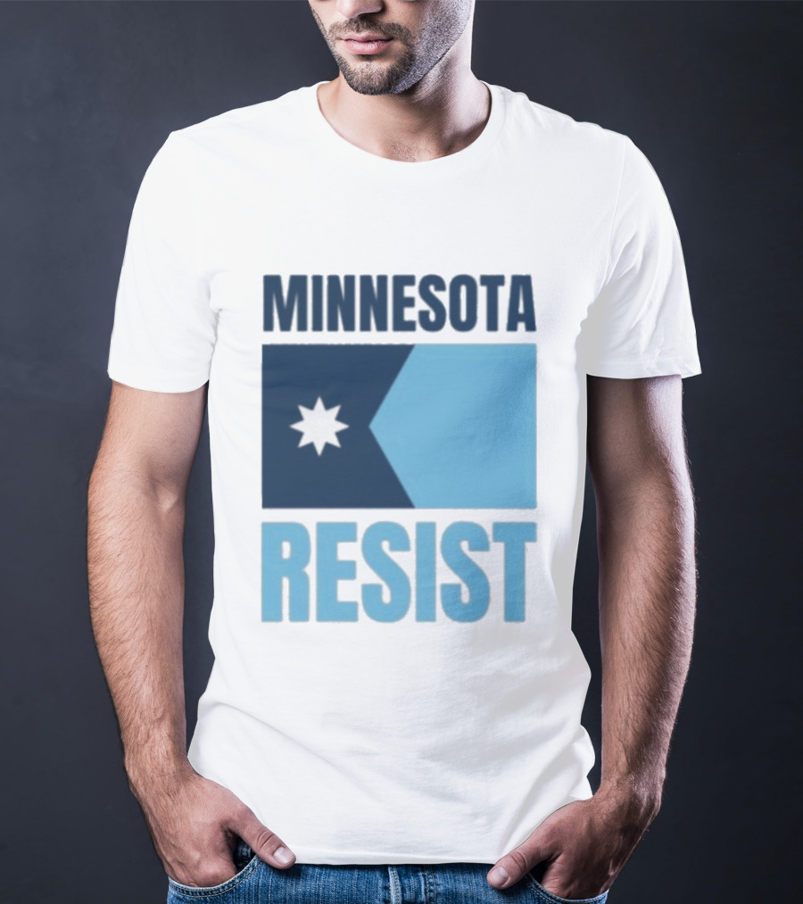 MINNESOTA RESIST Star Flag Blue Rectangle T-Shirt