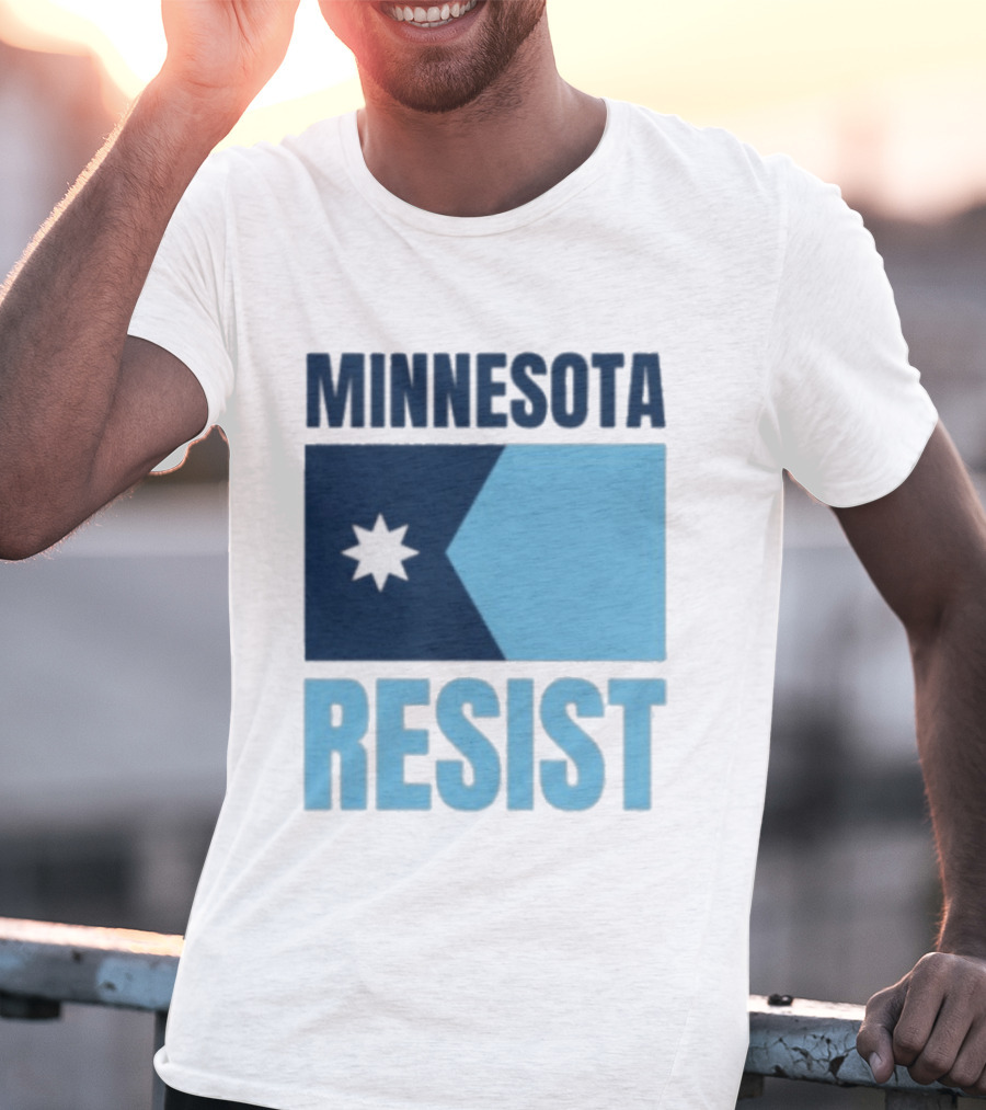 MINNESOTA RESIST Star Flag Blue Rectangle T-Shirt