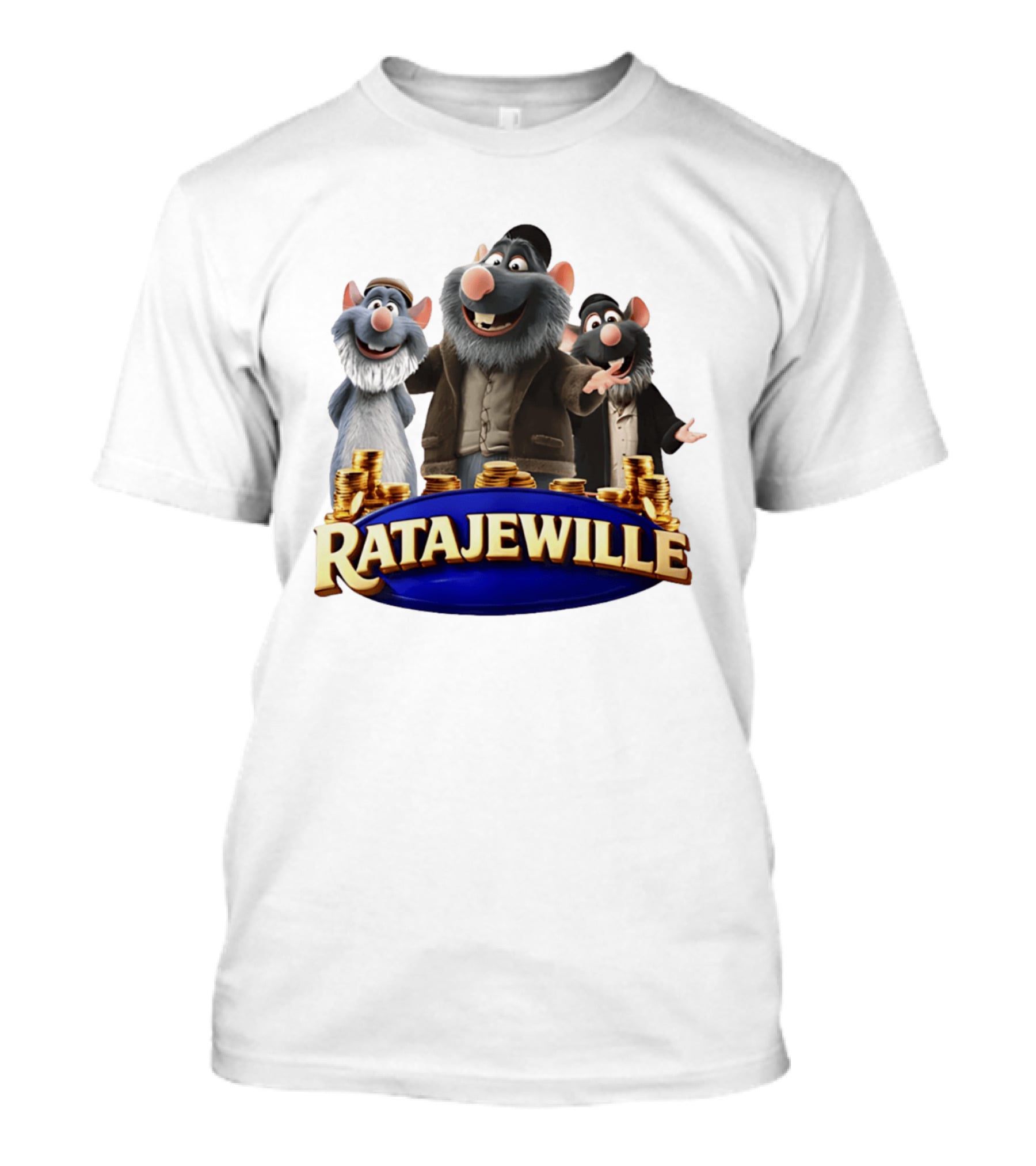 Ratajewille Remy Ratatouille Cartoon Characters Coins T-Shirt