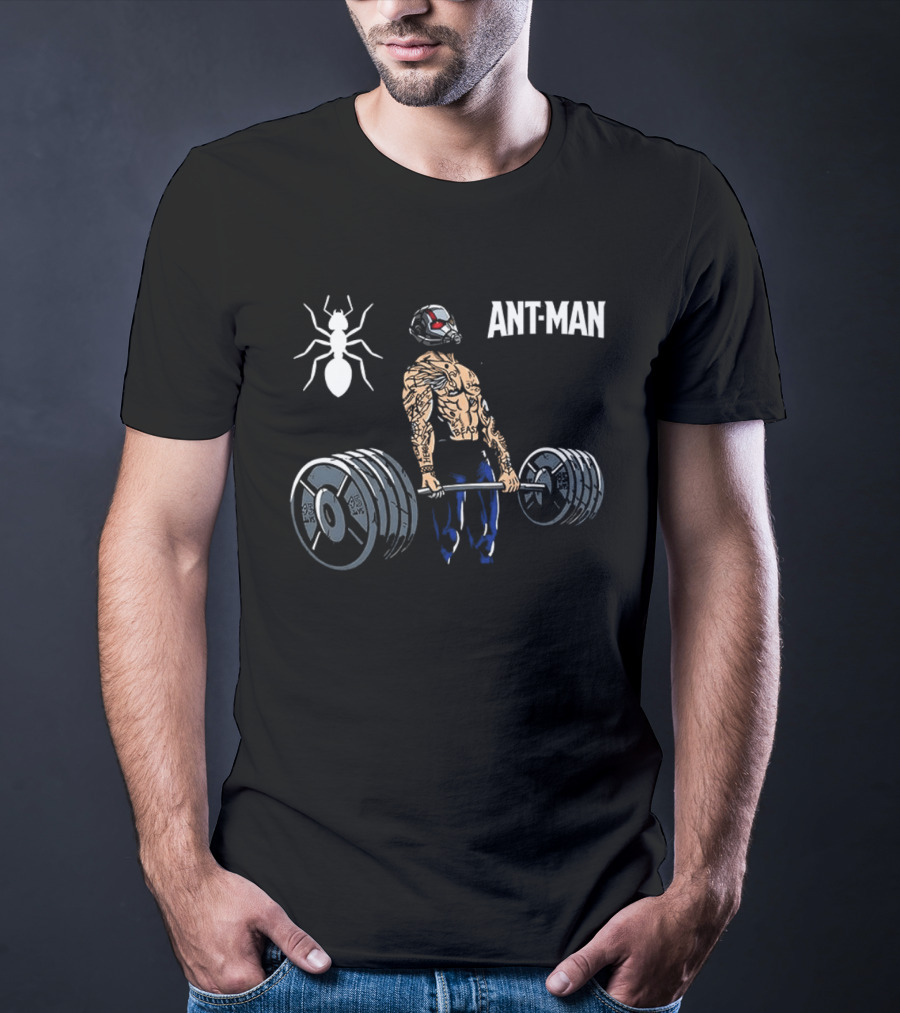 Ant Man Gym Workout Lifting Weights With Ant T-Shirt