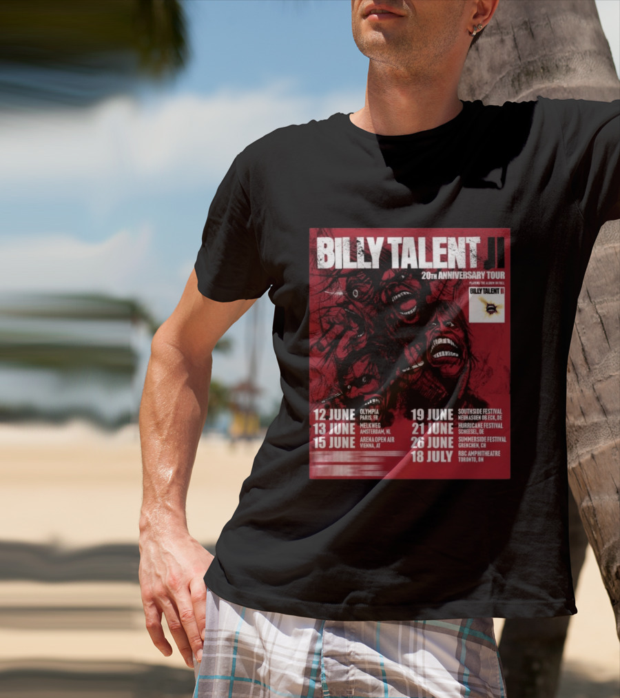 Billy Talent 20th Anniversary Tour Dates Europe Canada 2023 T-Shirt