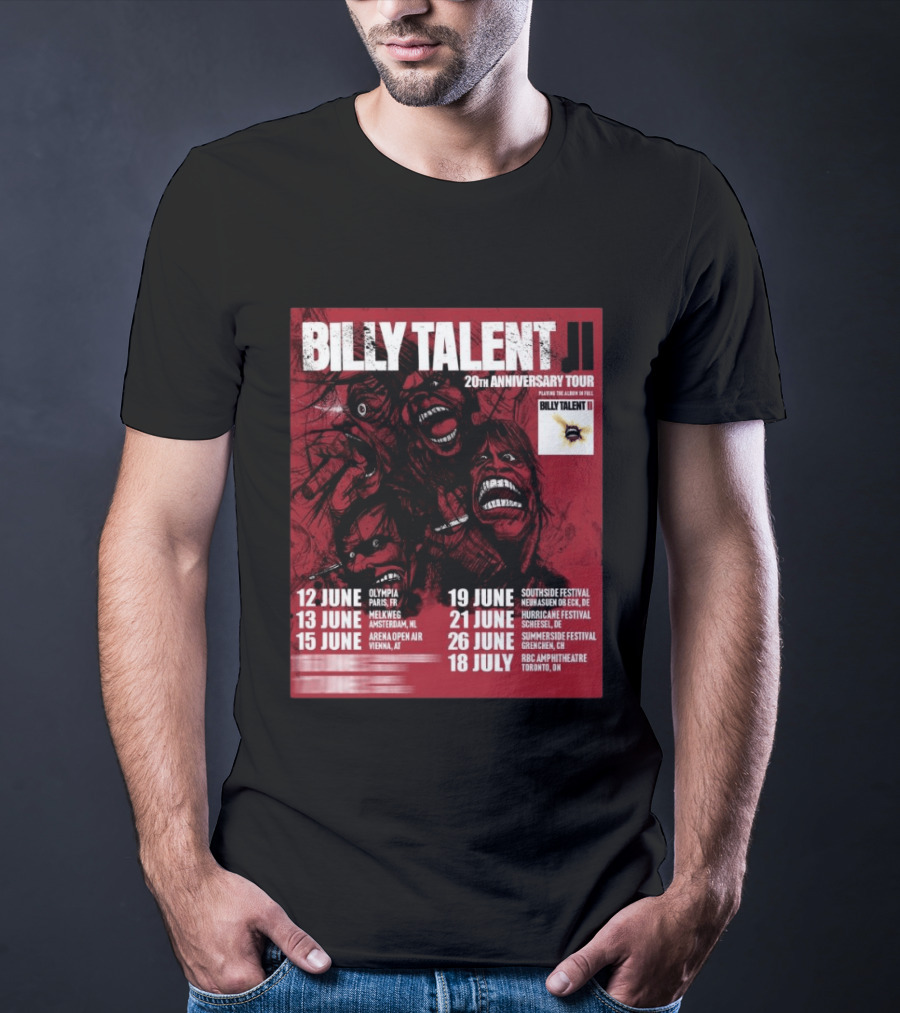 Billy Talent 20th Anniversary Tour Dates Europe Canada 2023 T-Shirt