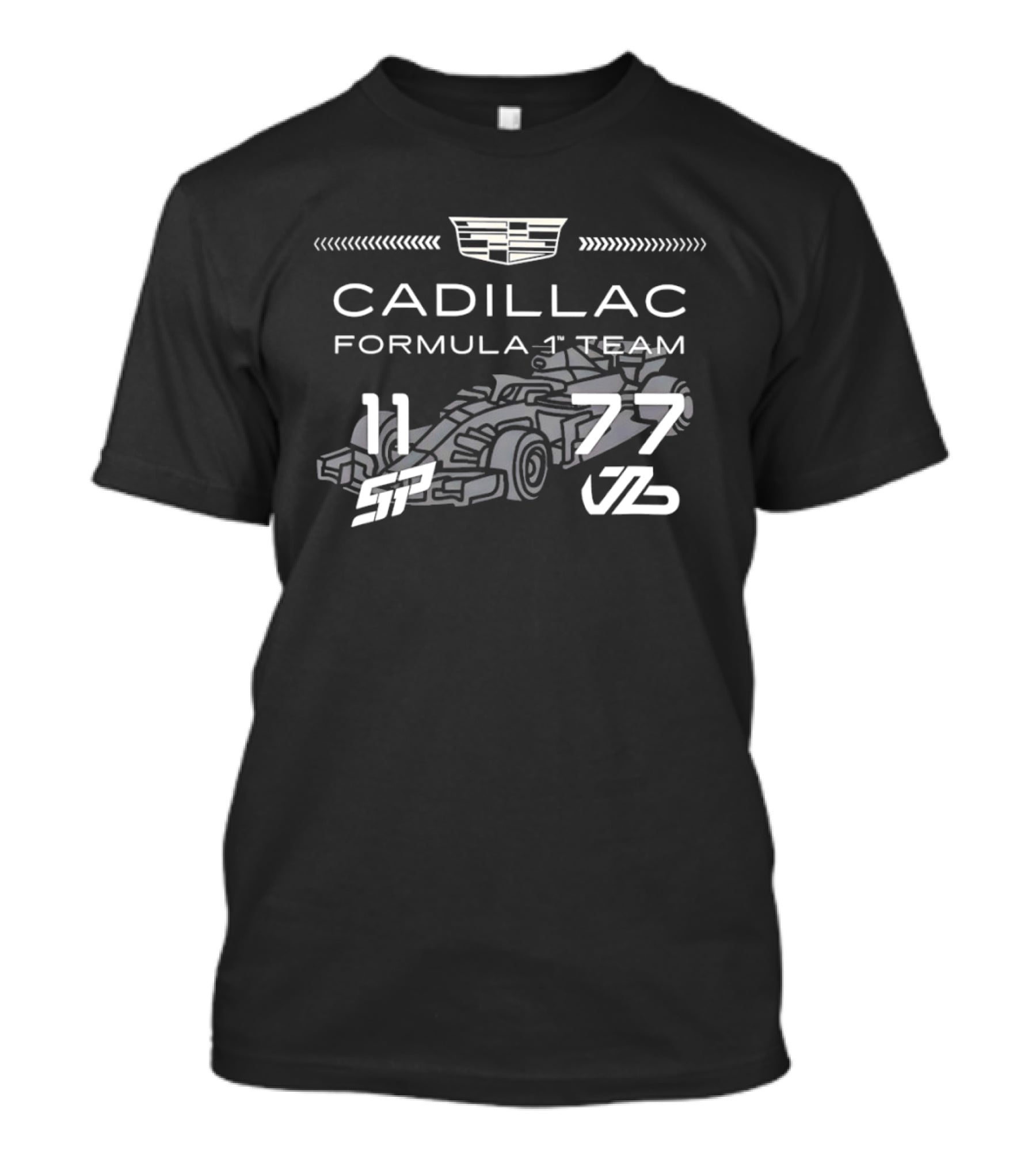 Cadillac Formula 1 Team Racing Car Numbers 11 77 T-Shirt