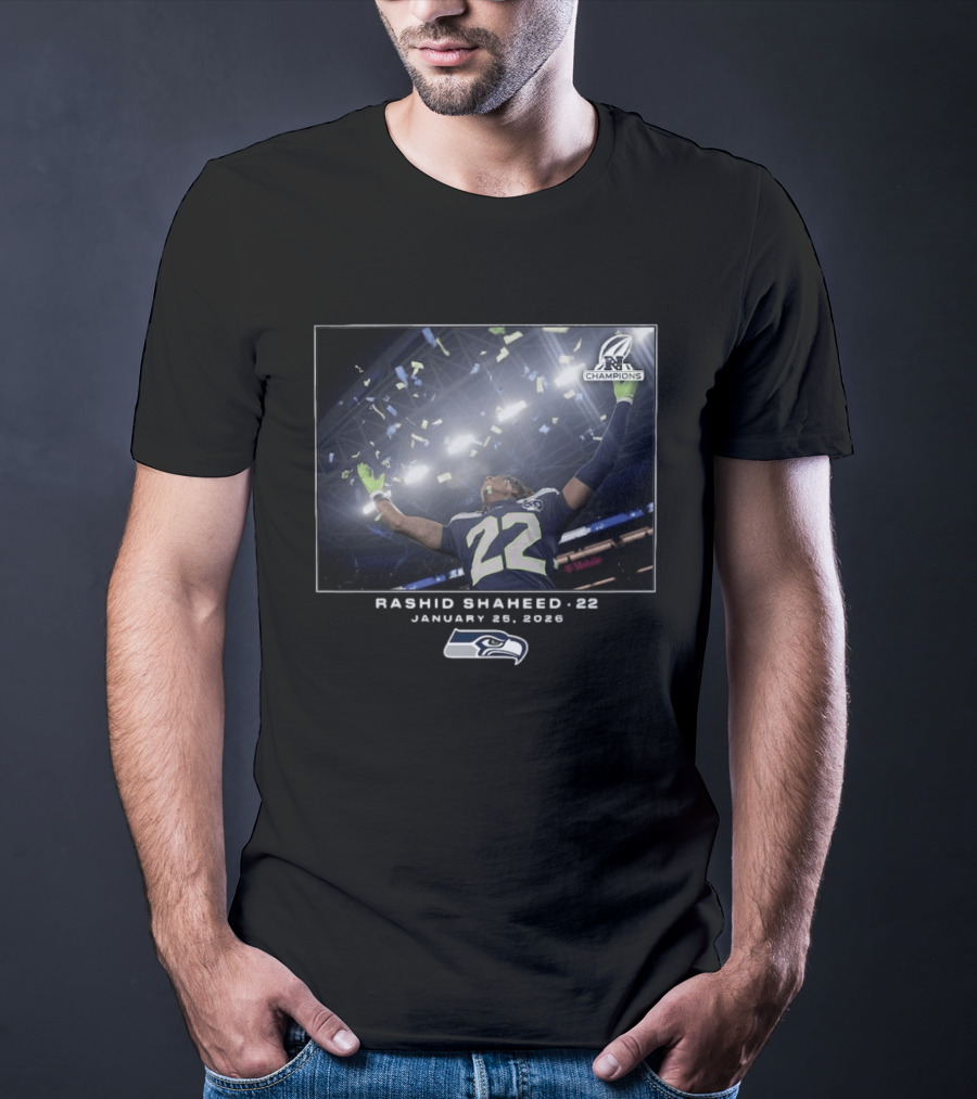 Rashid Shaheed 22 NFC Champions January 8 2023 Seattle Seahawks T-Shirt