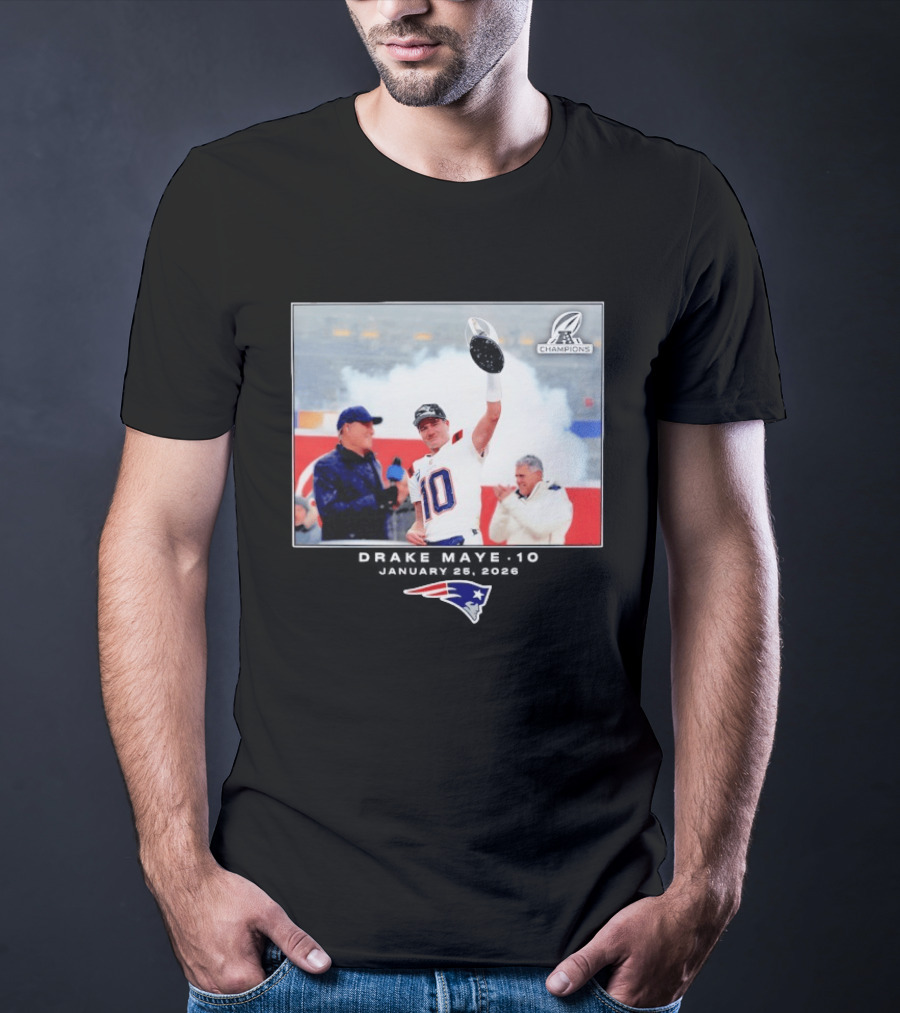 Drake Maye New England Patriots Super Bowl Champions Week 21 Big & Tall T-Shirt