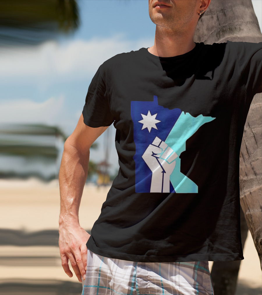 Protest Fists Resist Minnesota Map Star T-Shirt