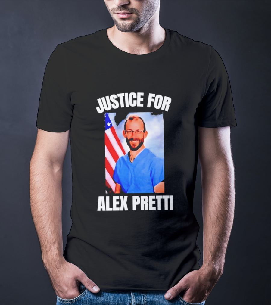 Justice For Alex Pretti American Flag T-Shirt