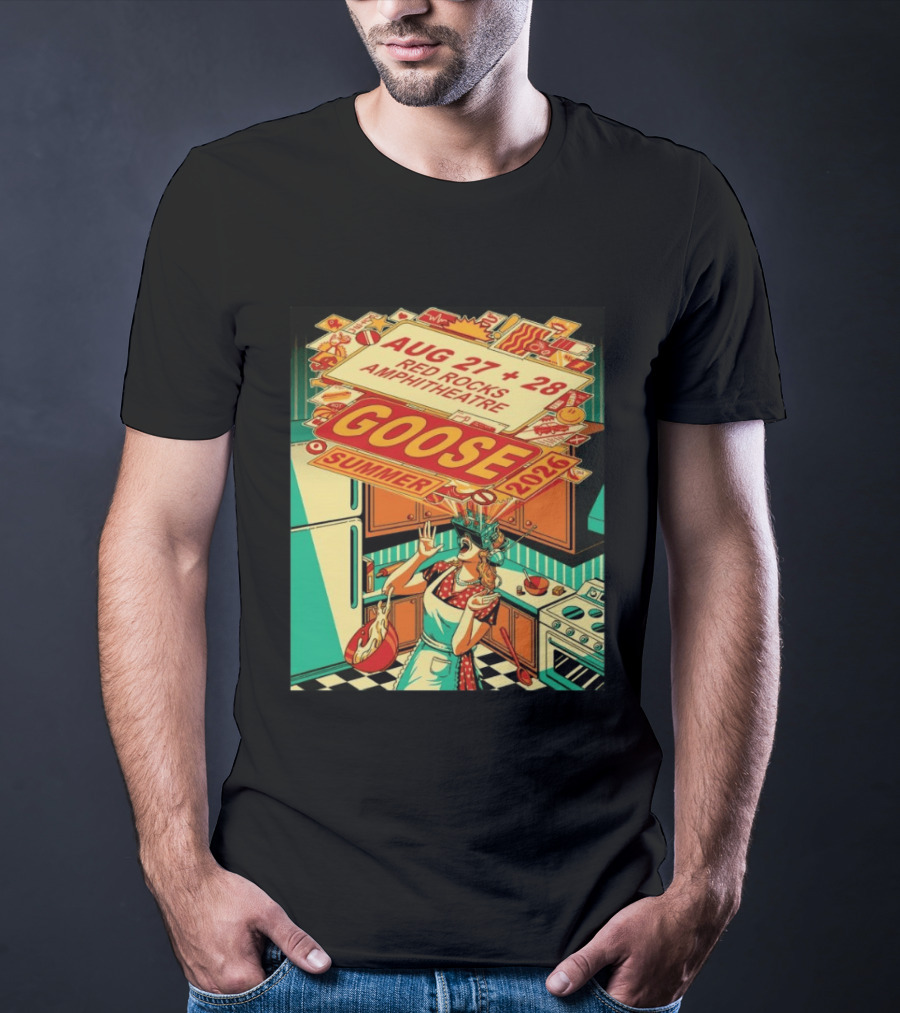 Goose Summer 2026 Aug 27 28 Red Rocks Amphitheatre Morrison CO T-Shirt