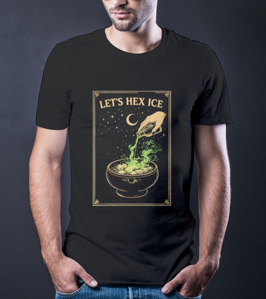 Let's Hex ICE Activist Witchy Protest Magic Potion Moon Stars T-Shirt