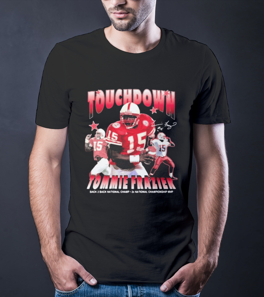 Touchdown Tommie Frazier 1995 Ncaa Championship Nebraska Football T-Shirt