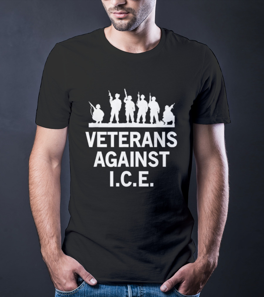 Veterans Against I.C.E. Military Protest Stance T-Shirt