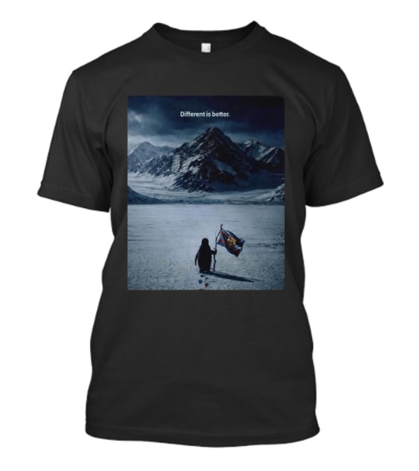Barcelona Nihilist Penguin Different Is Better Flag Mountain Scene T-Shirt
