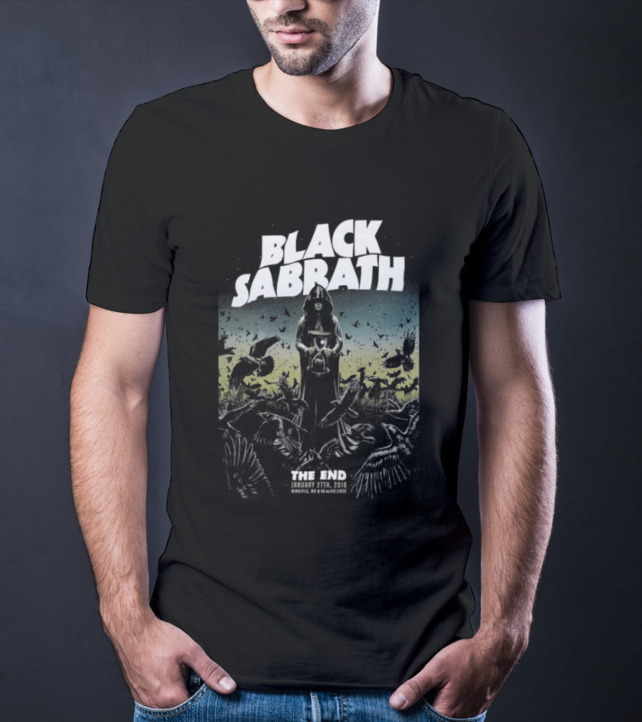 Black Sabbath The End Tour Winnipeg January 27 2016 Heavy Metal Band Concert T-Shirt