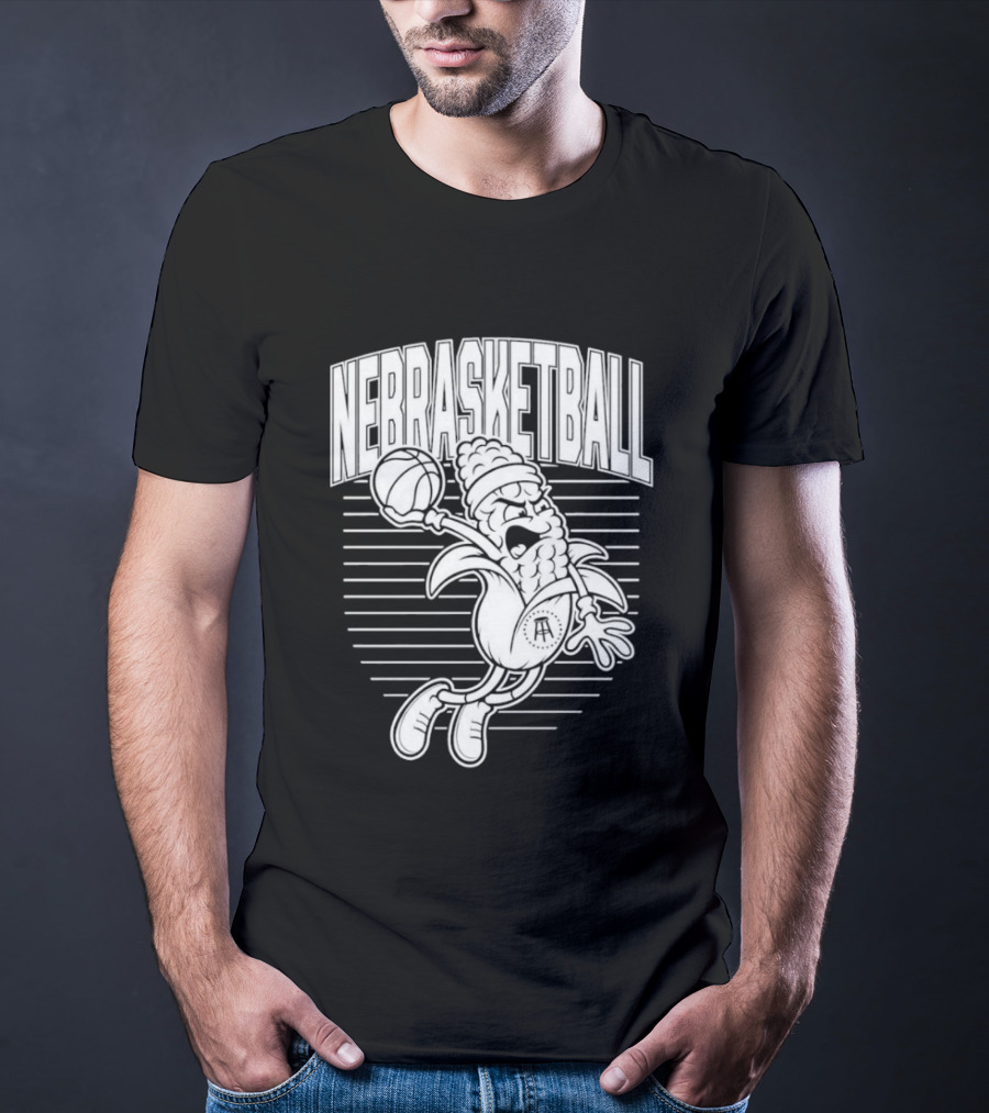 Corn Basketball Playful Cartoon Mascot Dunking T-Shirt