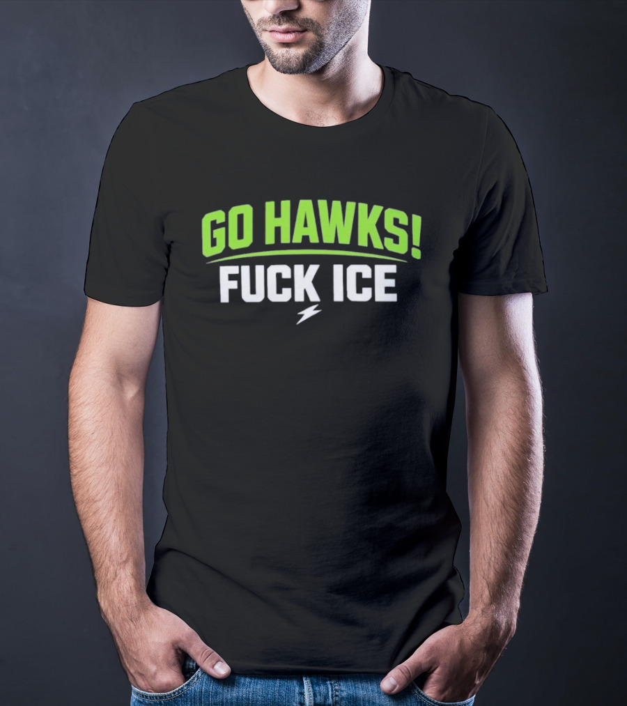 Go Hawks Fuck Ice Bold Green White T-Shirt