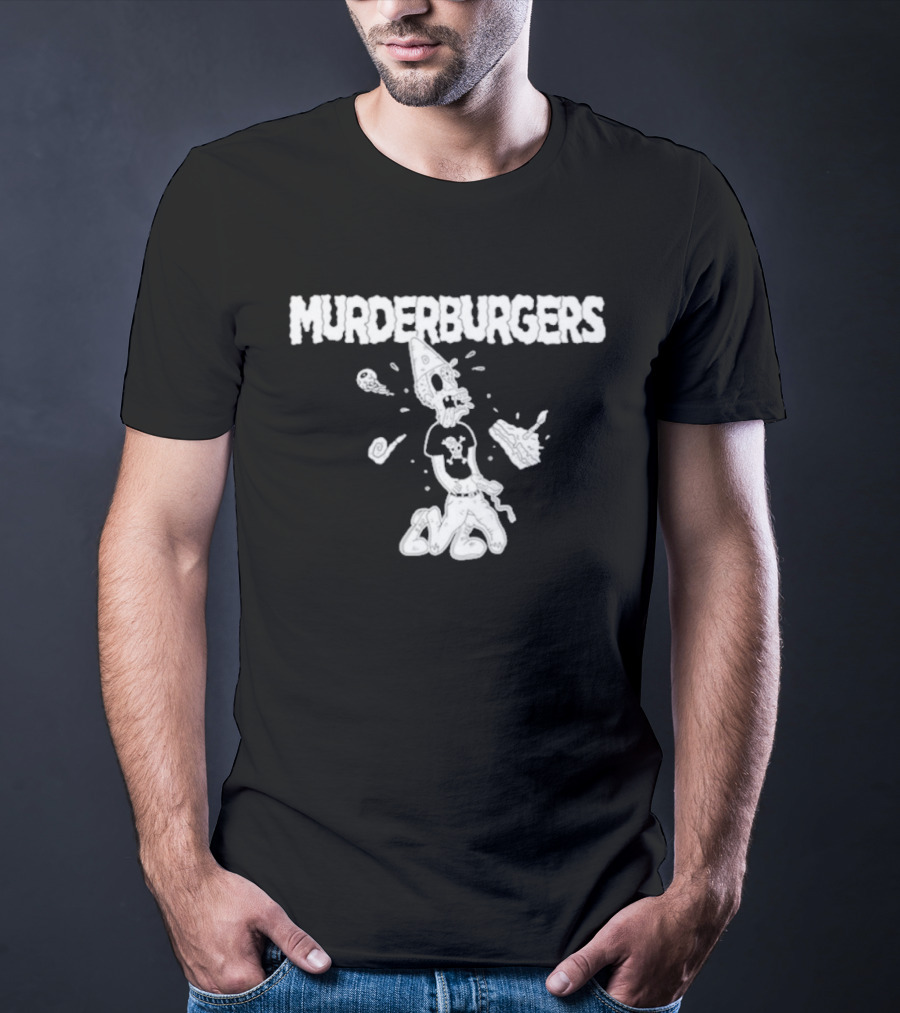 The Murderburgers Pizza Skull Character Celebrating 35 Years T-Shirt