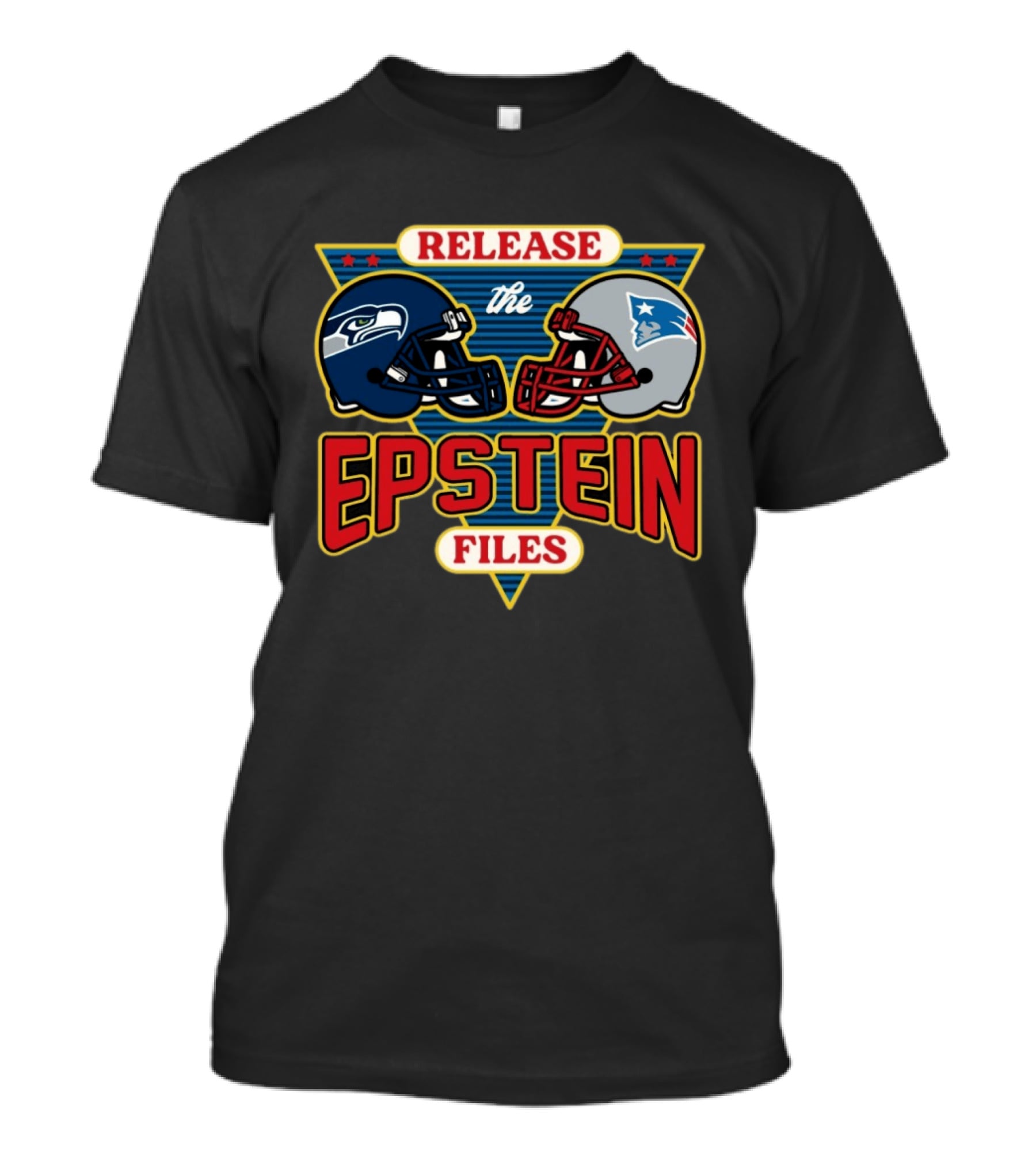 New England Patriots Vs Seattle Seahawks Release The Epstein Files T-Shirt