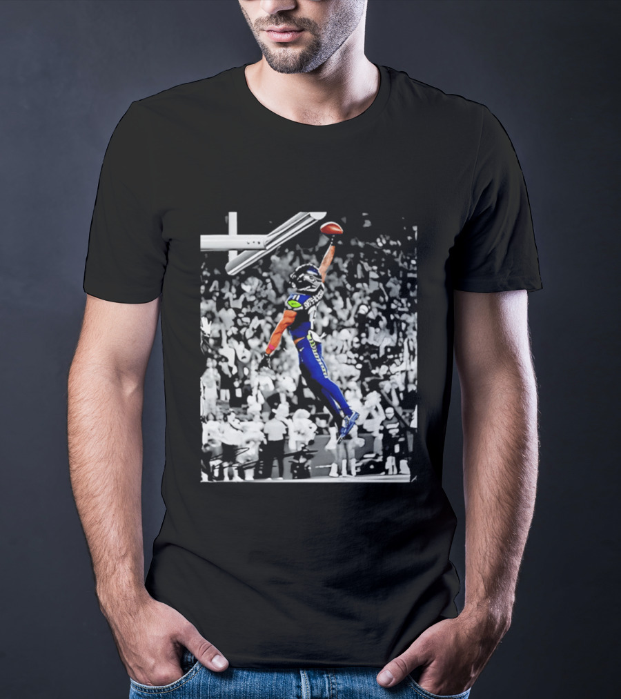Jaxon Smith Njigba Seattle Seahawks Jumping Football Catch Legend T-Shirt