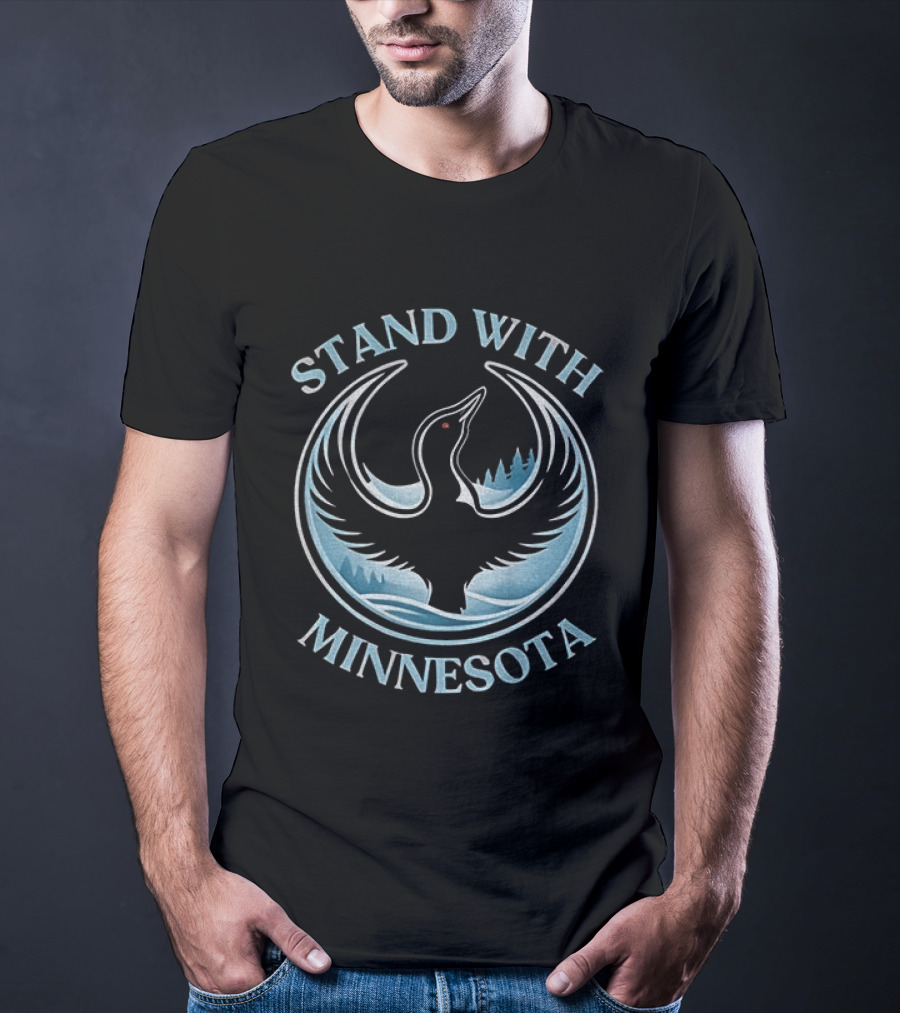 Stand With Minnesota Loon Rebel Alliance State Bird T-Shirt