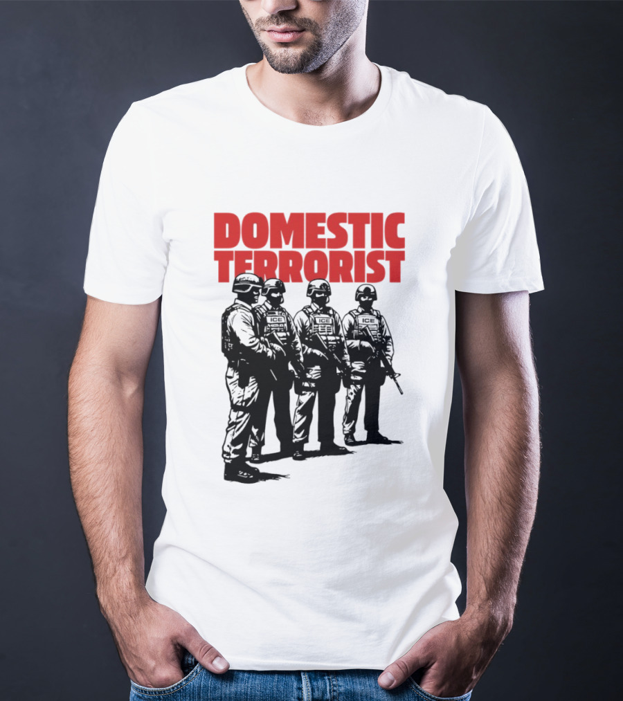 Domestic Terrorist Abolish ICE Tactical Units Silhouette Protest T-Shirt