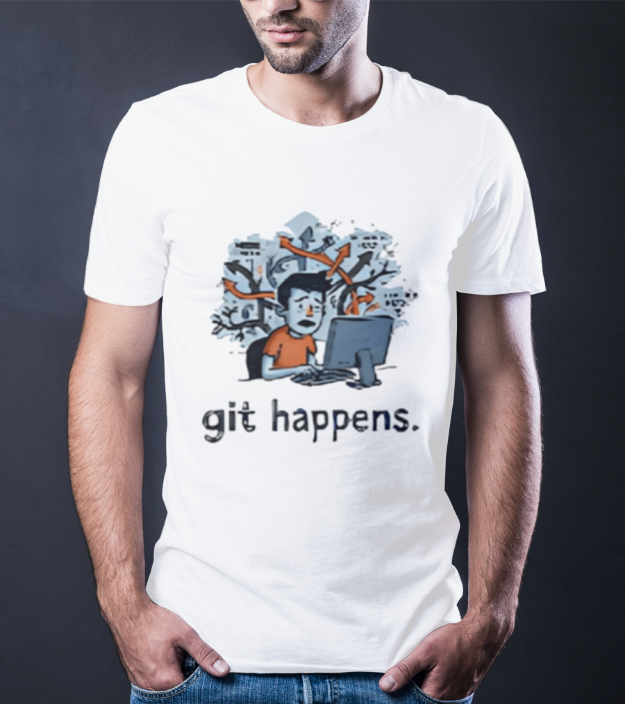 Git Happens Funny Office Staff Programmer Humor T-Shirt