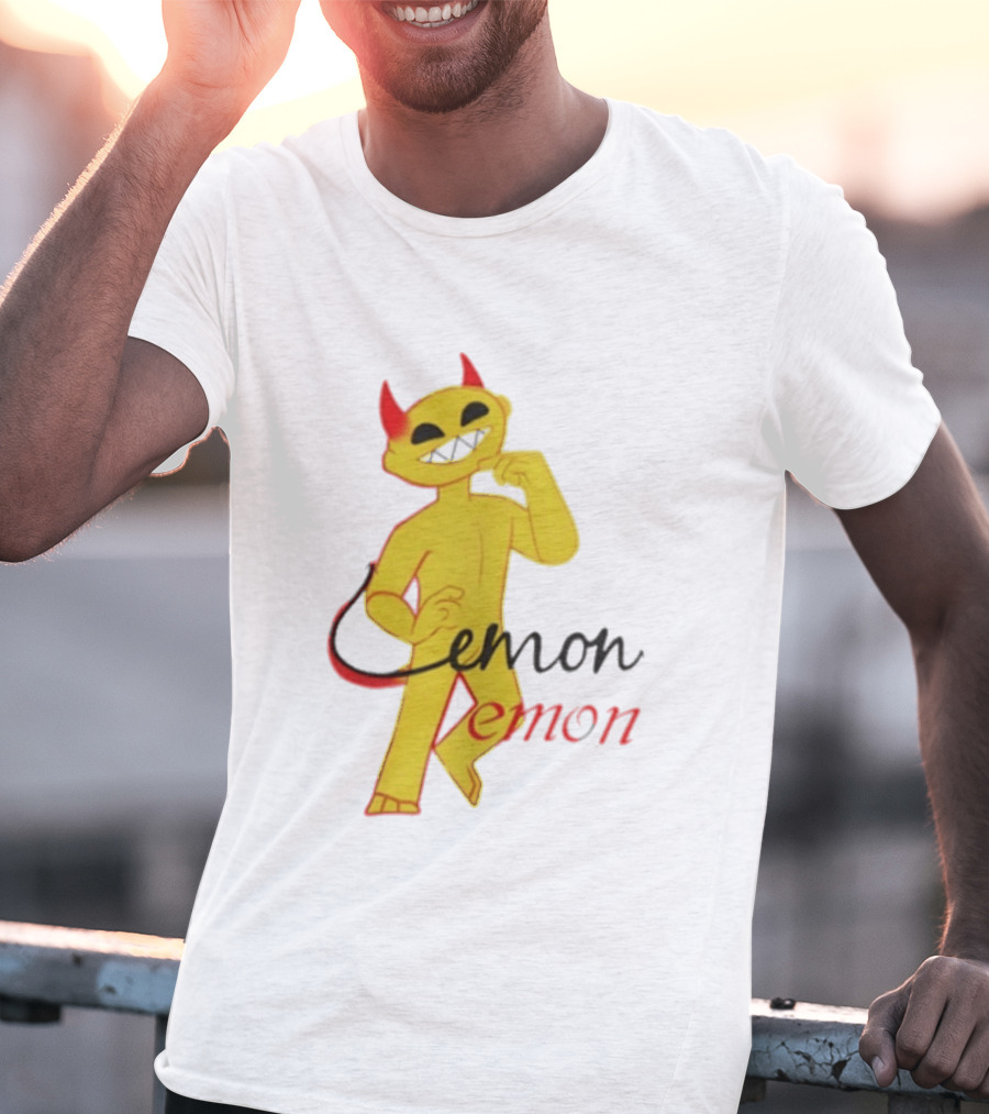 Demon Heavy Blend Lemon Demon Red Horns Yellow T-Shirt