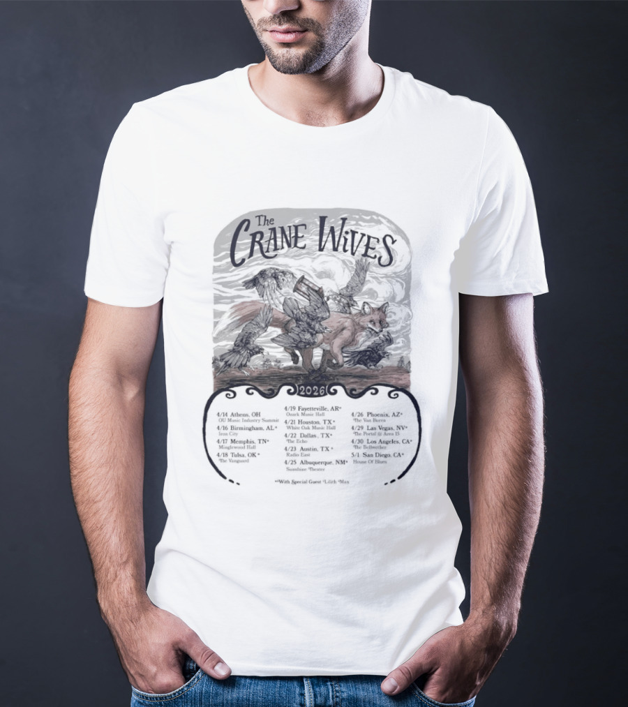 Crane Wives Concert April 26 2026 Van Buren Phoenix AZ Event Details T-Shirt
