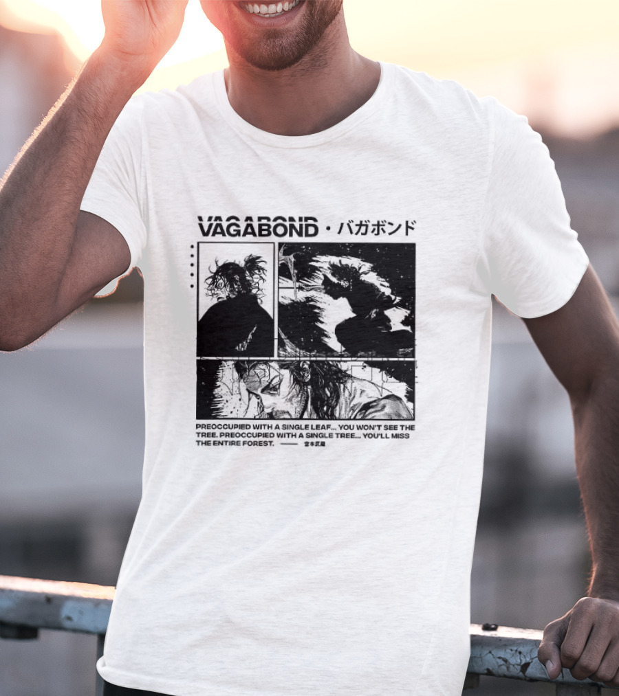 Vagabond Anime Manga Single Leaf T-Shirt