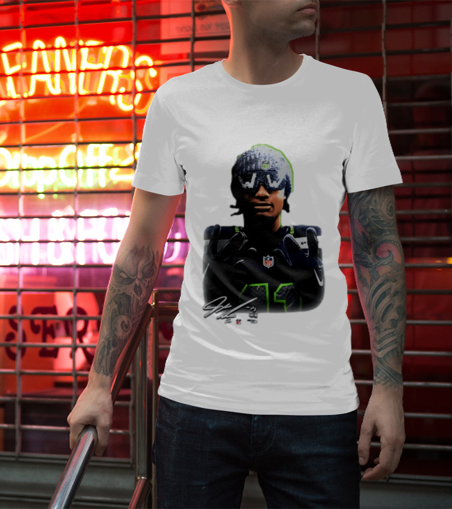 Jaxon Smith Njigba Seattle Seahawks Beanie Bling WW Sunglasses NFL Player Signature T-Shirt