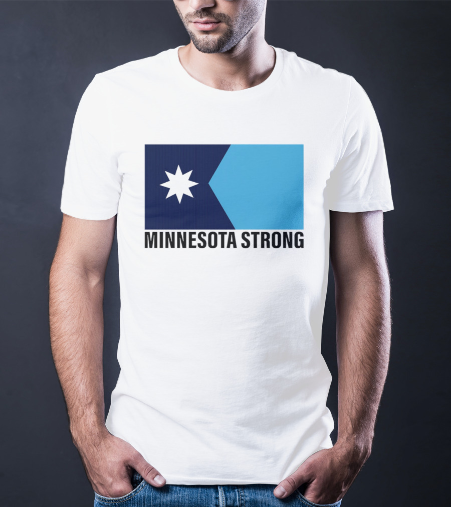 Minnesota Strong Star Icon Blue Rectangular Flag T-Shirt