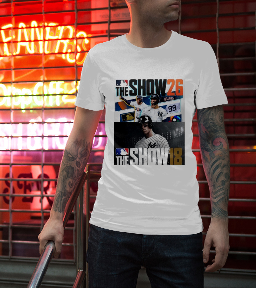 MLB The Show 26 Aaron Judge New York Yankees Cover Athlete Baseball Game Featuring The Show 18 T-Shirt