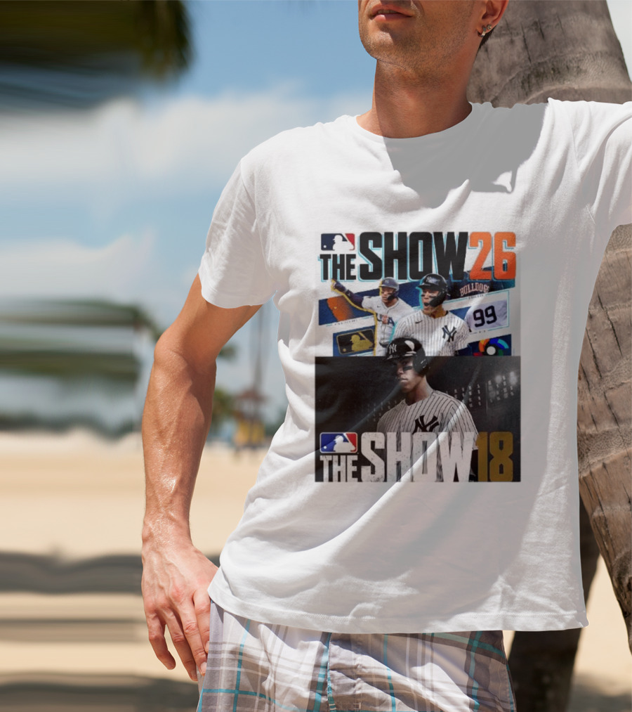 MLB The Show 26 Aaron Judge New York Yankees Cover Athlete Baseball Game Featuring The Show 18 T-Shirt
