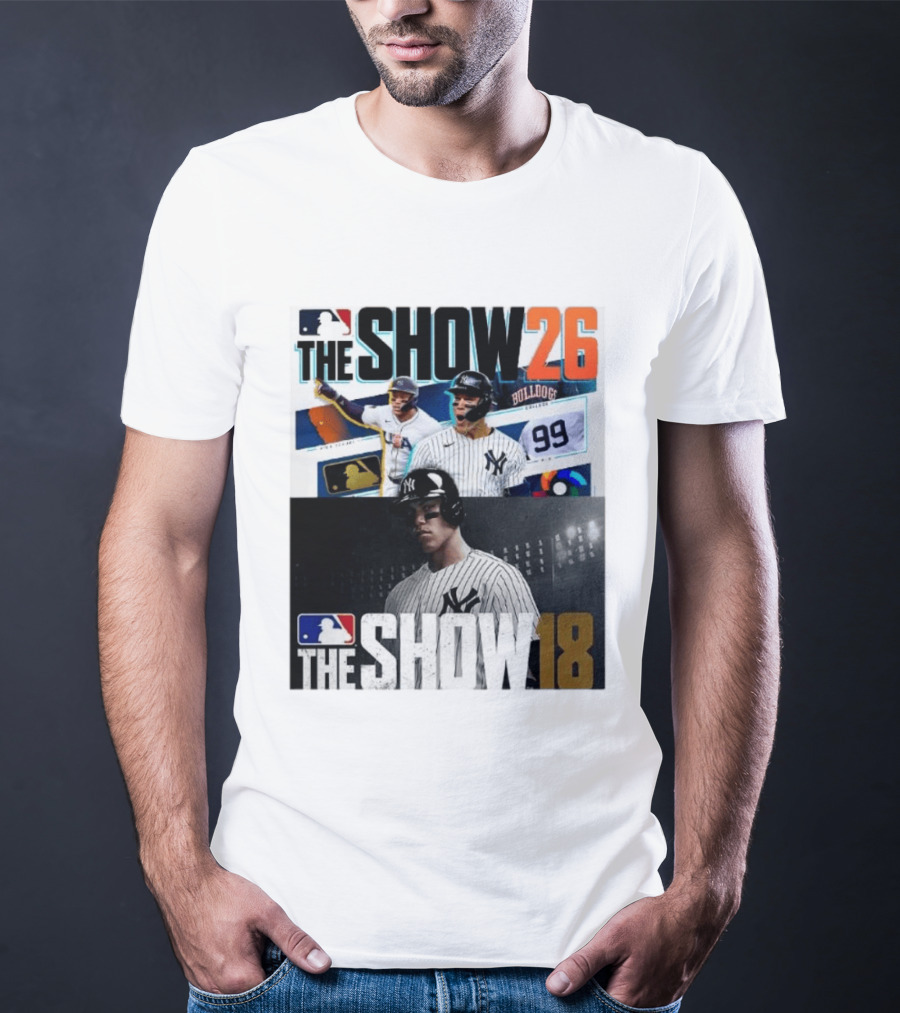 MLB The Show 26 Aaron Judge New York Yankees Cover Athlete Baseball Game Featuring The Show 18 T-Shirt